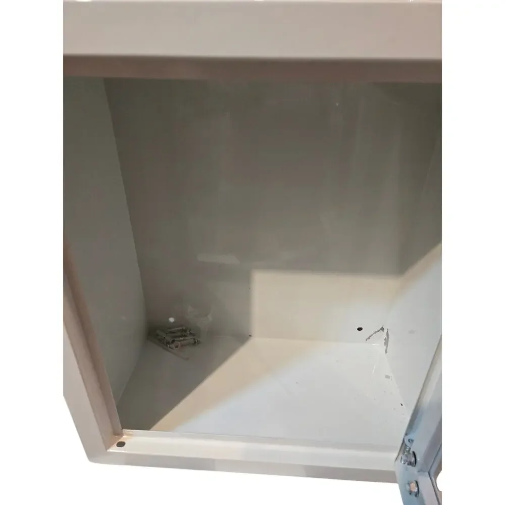 Wall Mounted Steel AED Storage Cabinet White Defibrillator Box Case - No Key